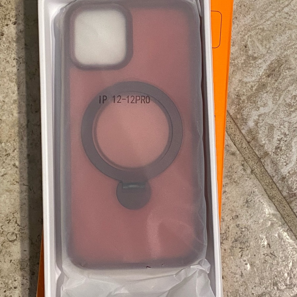iPhone 12/12 Pro Case with Ring Holder - Burgundy Brand New Never Used